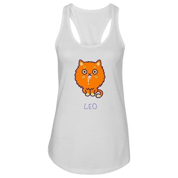 Leo Cute Design Tank Women - Women Racer Back, White, Small