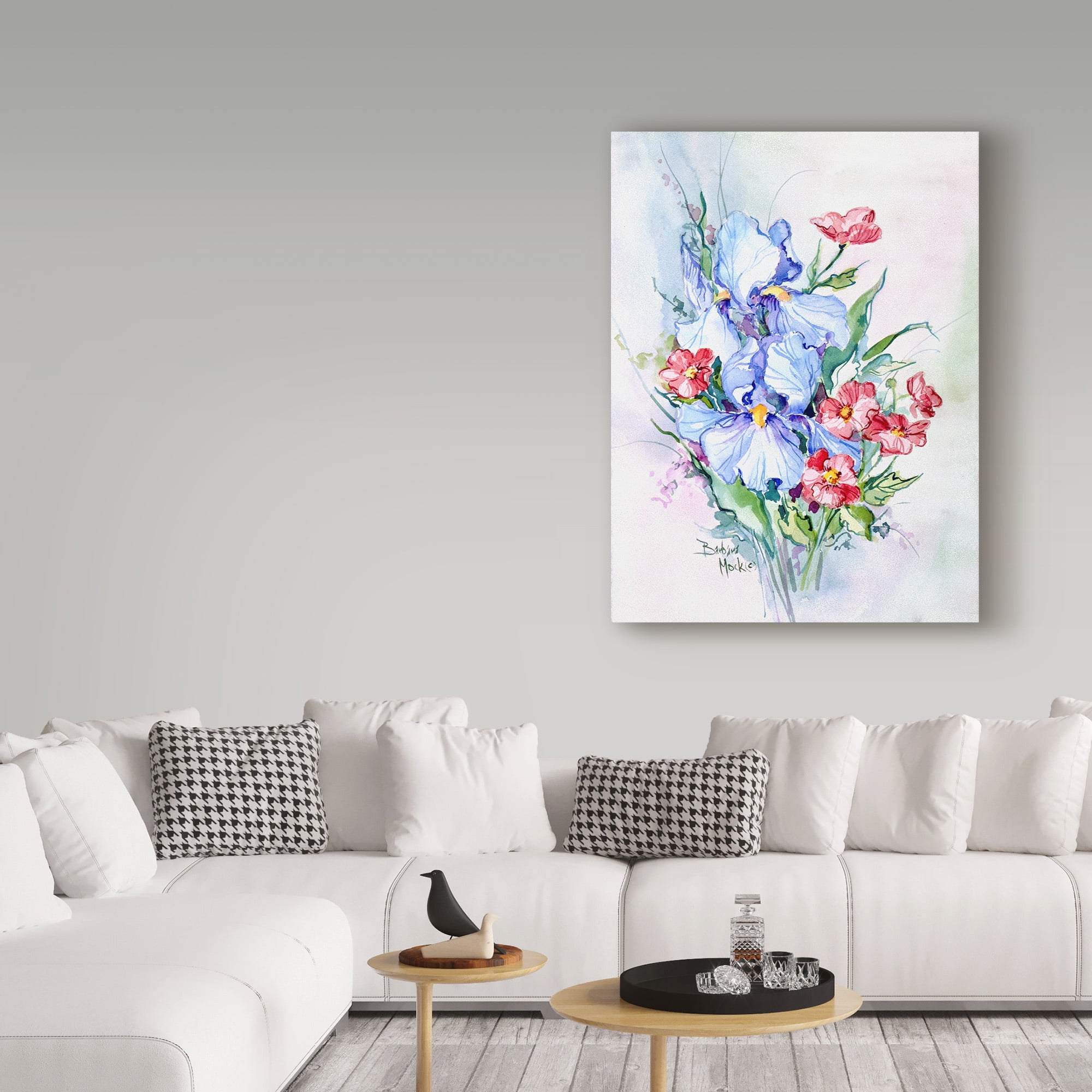 Trademark Fine Art ' Blue Iris Bouquet' Canvas Art by Barbara Mock