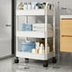 thumbnail image 3 of Carrito de almacenamiento con ruedas de 3 niveles: Organizador de plástico multiusos para cocina,salón,oficina y baño Solución de almacenamiento portátil para el hogar, 3 of 3