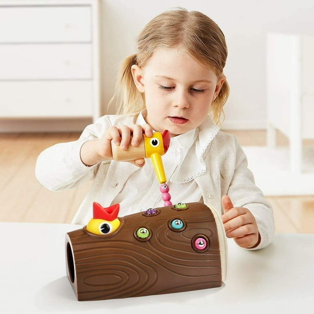 Lishi TOP BRIGHT Jouet magnétique pour tout-petits pour filles de 2 à 3 ans  - Motricité fine, sensoriel, alimentation, jeux de jouets préscolaires -  Jouet Hungry Woodpecker 