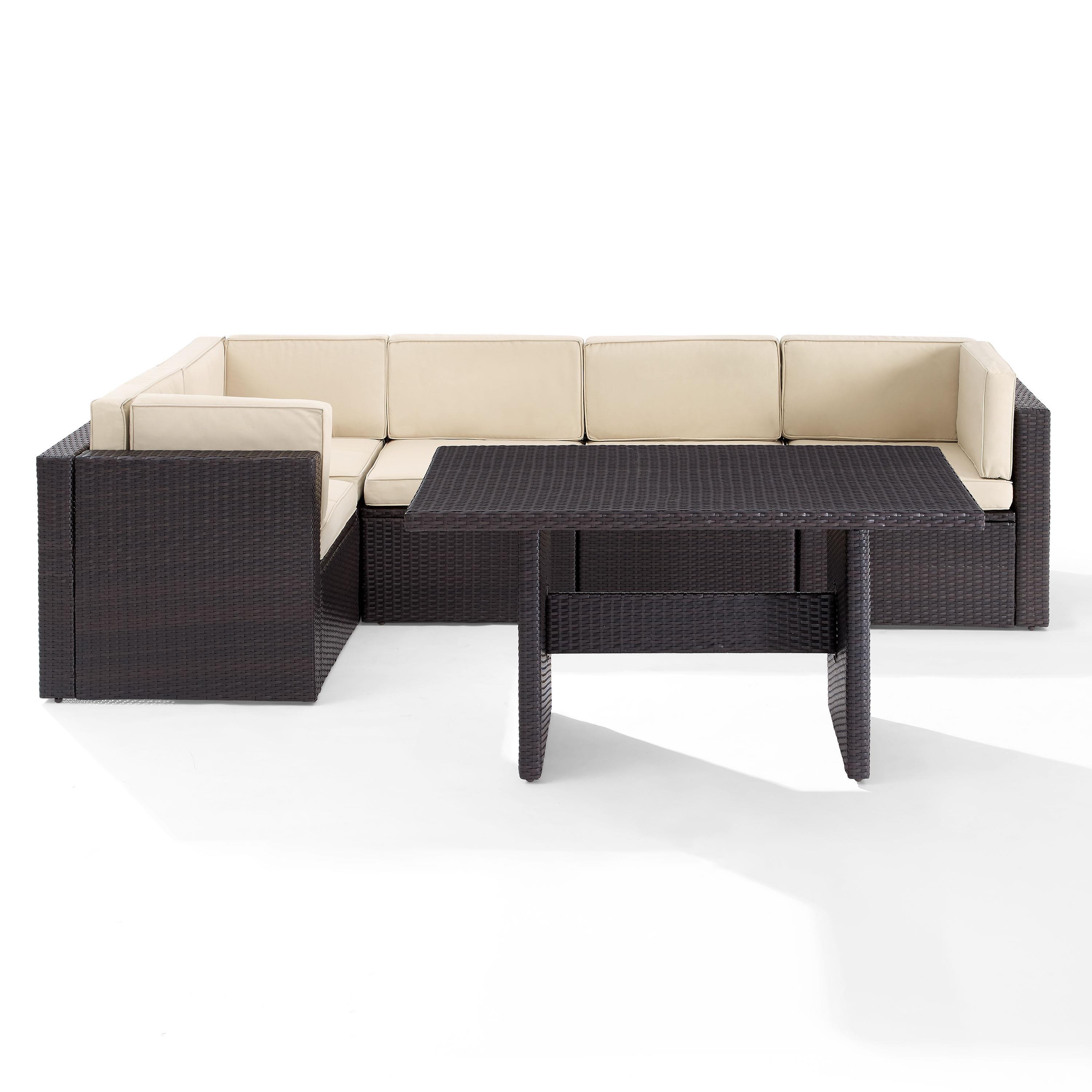 Crosley Palm Harbor 6Pc Outdoor Wicker Sectional Set- 3 Corner Chairs, 2 Center Chairs, Cocktail Table - image 2 of 10