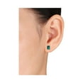 thumbnail image 3 of 1.80 Carat (Ctw) Lab-Created Emerald Octagon Solitaire Stud Earrings in Sterling Silver for Women, 3 of 5