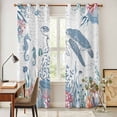 thumbnail image 3 of Blue Sea Turtle Kitchen Curtains Window Panels, Coastal Summer Beach Coral Seahorse Insulated Window Treatment Curtain, Grommet Curtains for Bedroom/Living Room/Bathroom, 2 Piece 42"Wx84"L, 3 of 8