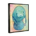 thumbnail image 4 of Stupell Industries Aquatic Manatee Among Fish Rainbow Watercolor Detail Painting Luster Gray Floating Framed Canvas Print Wall Art, Design by Steve Vanderbosh, 4 of 5