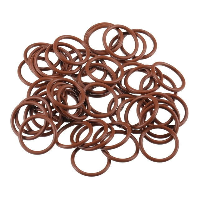 O Ring Seal Gasket, 16mm ID x 2mm CS for Cars Trucks SUVs Trailers Orings Seal Washer Replacement Automotive Faucet Repair Brown, 50 Pcs