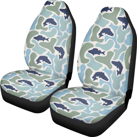 XYZCANDO Bass Camo Car Seat Covers Front Seats Anti-Slip Soft Car Front Seat Covers Car Interior car Front Seats, Non-Slip Waterproof Auto Van