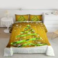 thumbnail image 2 of Homewish Gold Green Xmas Tree Full Size Comforter Sets, Happy New Year Bedding Comforter Set, Teens Kids Boys Girls Reversible Bedding Sets, Lightweight Room Decor, 3pcs, 2 of 8