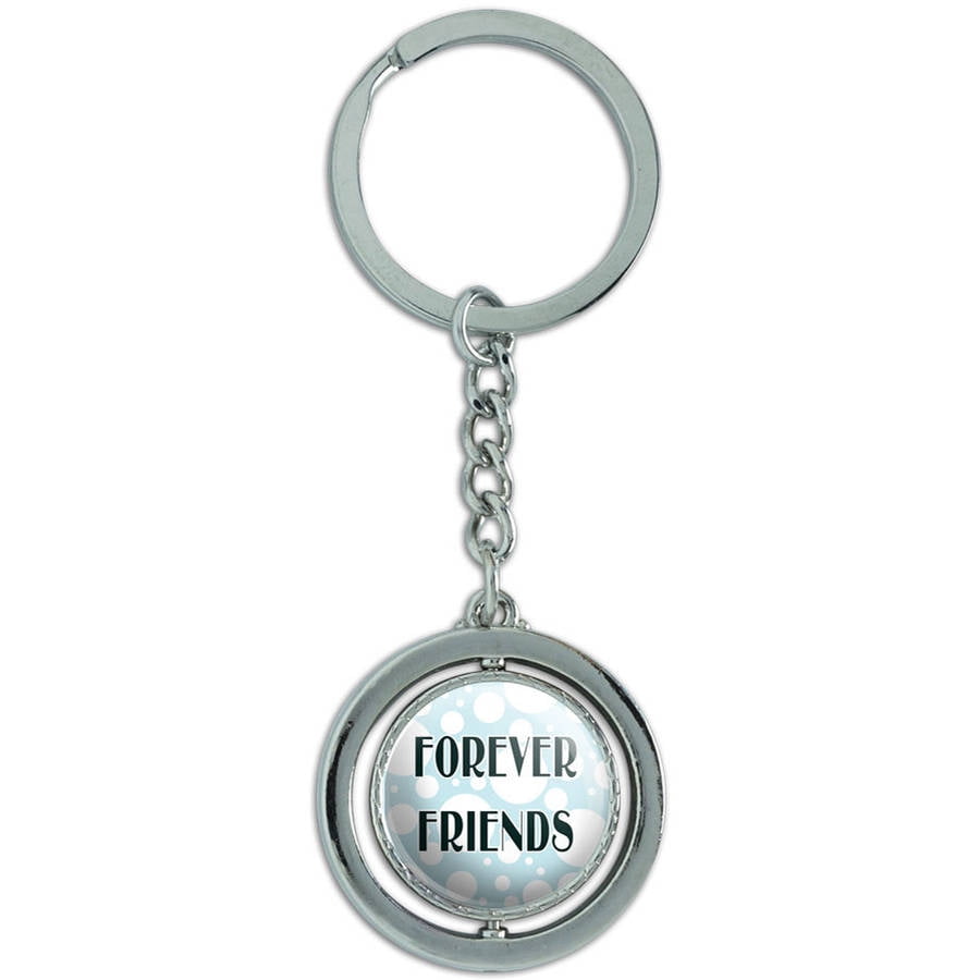 Forever Friends Besties Spinning Round Metal Key Chain Keychain Ring ...