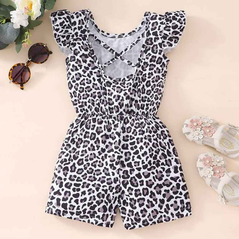Toddler Kids Baby Girls Casual Short Jumpsuits Cute Flowers