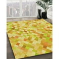 thumbnail image 3 of Ahgly Tapis d'Intérieur Lavable en Machine Carré Transitionnel Jaune Audacieux, 8 Pieds Carré, 3 of 7
