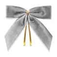 thumbnail image 3 of 12pc Gray Velvet Christmas Bows Ornaments for Wreath Tree Garland Mantel Gift Box Holiday Decor, 3 of 7