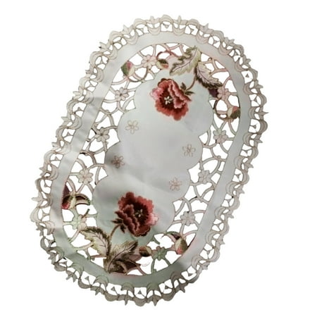 

Feiqiong New Table Runner Shaped Embroidered Flower Coffee Tea Desk Tablecloth Placemat Decor Stylish Table Runner red 40*90cm