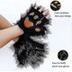 thumbnail image 5 of Sjjyv Faux Fur Fox Tail Cat Wolf Cosplay Costume Set Plush Mask Fluffy Paw Gloves Halloween Christmas, 5 of 5