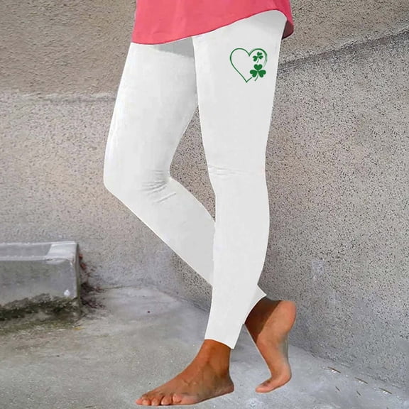 Womens Leggings High Waist Buttery Soft Tummy Control Printed Yoga Pants Running St Patricks Day Pattern Stretch Workout Activewear