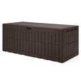 thumbnail image 1 of Costway 180 Gal Outdoor Deck Box, All-Weather Lockable Storage Bin with Lid and Handles Dark Brown, 1 of 1