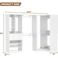 thumbnail image 3 of Homieasy Walk-in Closet System 2-Piece Set, 90.5" Closet Organizer with 2 Wooden Drawers & Hanging Rods, Reversible Wardrobe Closet with Corner, for Bedroom, Closet, 90.5" x 31.5"W x 80"H, White, 3 of 7