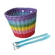 thumbnail image 3 of Cesta de bicicleta para niños Imitación delantera de canasta de ratán Cesta de canasta de arco iris canasta de bicicleta de almacenamiento para viajes Correas azules, 3 of 8