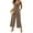 Khaki, variant on Women's Jumpsuit with Straps with V-Neckline,Women Casual Loose Jumpsuit Sleeveless Wide Leg Trouser Jumpsuit with Pockets Hot Pink L