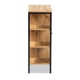 thumbnail image 6 of Baxton Studio Vander Modern and Contemporary Oak Brown Finished Wood and Black Finished Metal 1-Door Shoe Storage Cabinet, 6 of 11