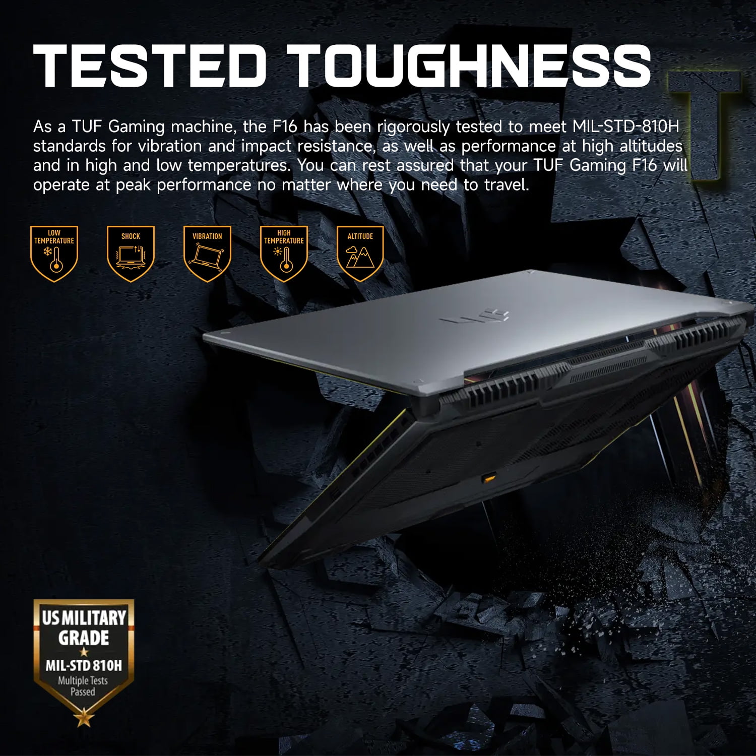 ASUS TUF F16 16" FHD+ 144Hz RTX 4050 Gaming Laptop, Intel Core 5 210H, 32GB RAM, 1TB SSD, Black