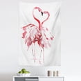 thumbnail image 1 of Flamingo Tapestry, Flamingo Couple Kissing Romance Passion Partners in Love Watercolor Effect, Fabric Wall Hanging Decor for Bedroom Living Room Dorm, 5 Sizes, Dark Coral White, by Ambesonne, 1 of 1