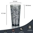 thumbnail image 4 of Yalin 24-Ounce Plastic Tumbler Acrylic Drinking Glasses, Reusable Plastic Cups, Stackable, BPA-Free, Shatter Proof, Dishwasher Safe, Set of 8 ( Gray ), 4 of 5