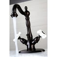 thumbnail image 6 of Kingston Brass KS1430PX Heritage Two-Handle Bathroom Faucet with Brass Pop-Up and Cover Plate, Matte Black, 6 of 7