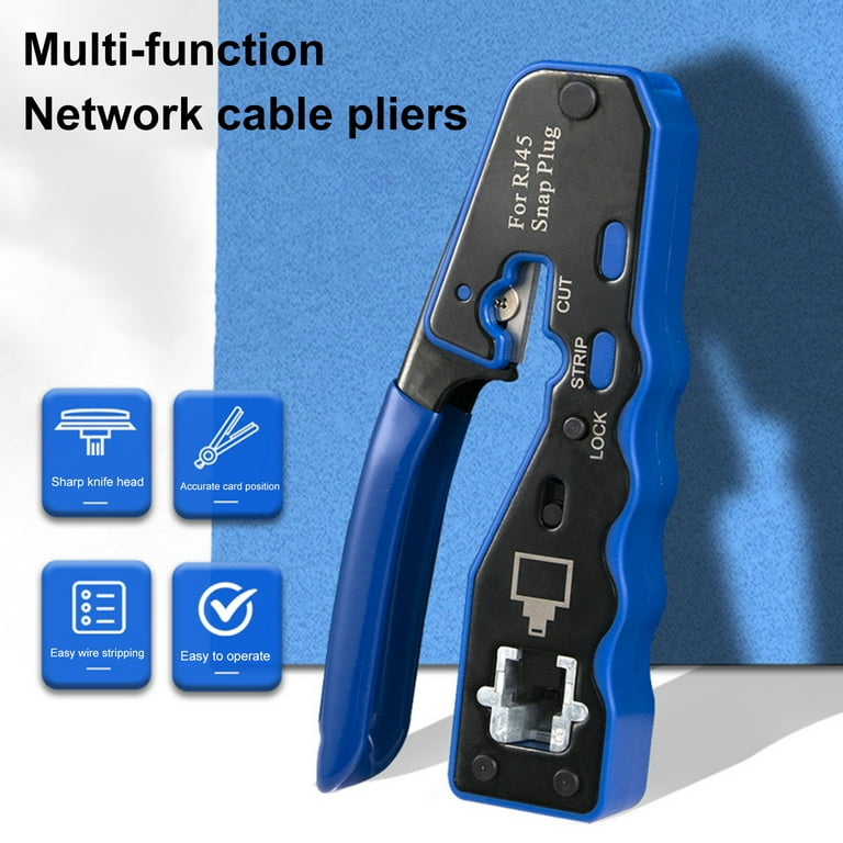 Ethernet Network LAN Cable Crimper Accurate Easy Stripping Multifunctional Plier Cutter Stripper with Sharp High Hardness Essential Crimping Tool