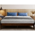 thumbnail image 1 of Acacia Mervyn Bed Frame Solid Wood Platform Bed, King Size Bed Frame, Unique Design Contemporary Signature Wood Bed Compatible with All Mattresses, No Box Spring Needed, Quick Installation, Chocolate, 1 of 5
