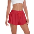 thumbnail image 4 of Squevariel Womens Quick Dry Shorts Workout Solid Color Elastic Waist Athletic Shorts Summer Lightweight Shorts with Pockets, 4 of 4