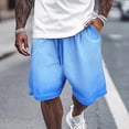 thumbnail image 2 of Work Shorts Men Male Heavyweight Distressed Shorts Washed 2 Tone Gradient Loose Oversize Men Shorts Athletic Blue XL, 2 of 4
