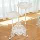 thumbnail image 3 of Sungmor Soporte para Plantas de Hierro Fundido Vintage de 3 Niveles, diseño de mariposas y flores en acabado blanco antiguo, estante metálico resistente de 28" para interior y exterior., 3 of 8