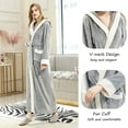 thumbnail image 4 of Long Peignoir à Capuche pour Femmes en Flanelle Douce, Robe de Spa en Peluche, Robe de Nuit Chaude pour l'Hiver, 4 of 6