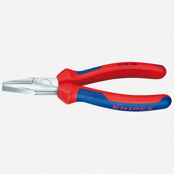 Knipex 5.5" Flat Nose Pliers - Chrome w/ MultiGrip