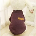 thumbnail image 2 of Pretty Comy Puppy Clothes, Warm Pet Dog Cat Jacket Coat, Winter Fashion Soft Sweater Clothing for Small Dogs, Coffee, Size S, 2 of 3