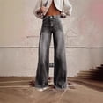 thumbnail image 2 of acuever High Waisted Floor-Length Denim Pants - Women's Vintage Wide Leg Jeans Trendy Loose Fit Style Women's Jeans, 2 of 5