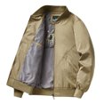 thumbnail image 5 of Danhjin Men's Casual Jackets Zip up Long Sleeve Stand Collar Fall Winter Outerwear Solid Color Comfy Fashion Coats, 5 of 10
