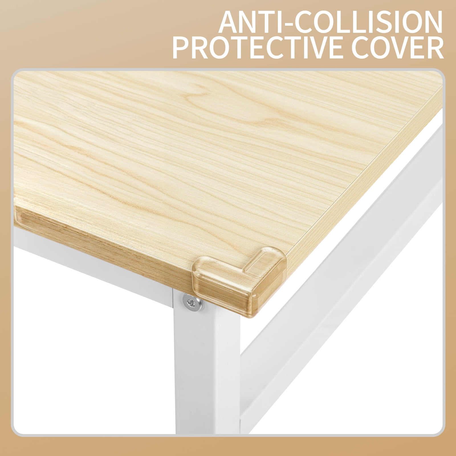 Computer Desk, Particle Board with Under-Desk Storage Shelf, Sturdy Iron Frame, Flat-Pack Design for Home Office/Gaming/Study Room