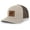 Khaki/Brown, variant on Deer Laser Engraved Leather Patch Trucker Hat Baseball Cap, Khaki/White