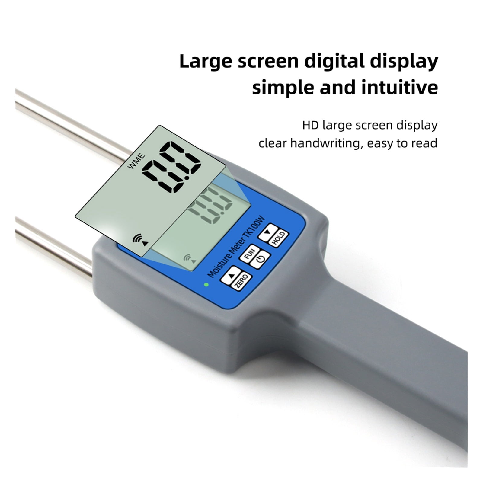 TK100W Hygrometers Wood Sawdust Powder Hay Bale Peat Moisture Meter Hygrometer Humidity ,Wide Applications