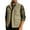 Khaki, variant on Mens Fuzzy Fleece Jacket Lightweight Windproof Sleeveless Cargo Vest Thermal Solid Lined Coat Fall Breathable Travel Tops with Pocket