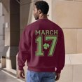 thumbnail image 2 of Men's St. Patrick's Day Crew Neck Sweatshirt March 17 Shamrock Graphic Pullover, 2 of 3
