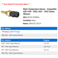 thumbnail image 2 of Water Temperature Sensor - Compatible with 1989 - 2004, 2021 - 2022 Toyota 4Runner 1990 1991 1992 1993 1994 1995 1996 1997 1998 1999 2000 2001 2002 2003, 2 of 2