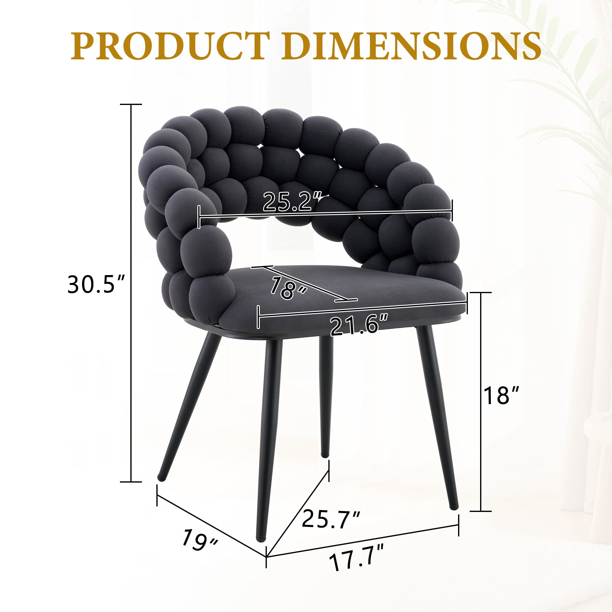 Alvantor Dining Chairs Set of 2, Modern Velvet Bubble Chairs with Armrests & Metal Legs, Upholstered Accent Chairs for Dining Room & Kitchen Gray