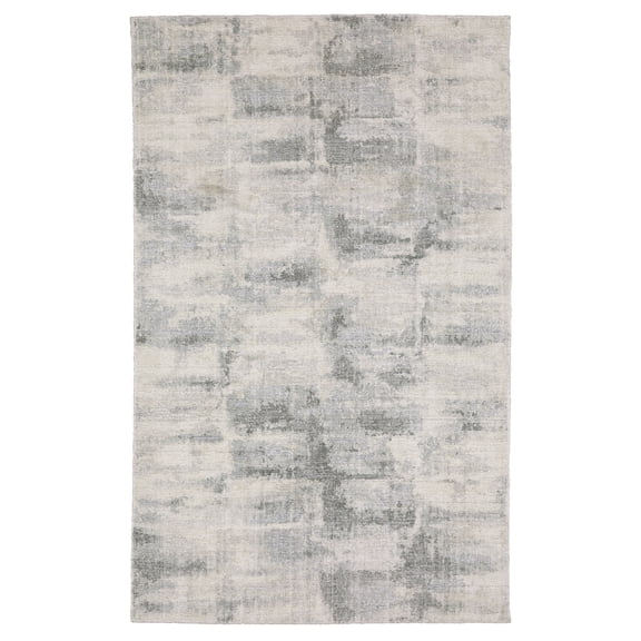 Oriental Weavers Clarke Hand-Made Wool Blend Area Rug - CLA05-2'6" x 10' - in Beige/Grey - Modern Abstract Style, Hand-Made Wool and Viscose Rugs, Entryway, Hallway Runner Rug