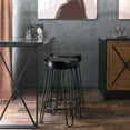thumbnail image 6 of Alden Design Upholstered Faux Leather Counter-Height Barstool, Set of 2, Black, 6 of 10