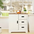 thumbnail image 4 of Costway Farmhouse Sideboard Buffet Cabinet with Sliding Doors 3 Drawers Adjustable Shelf, 4 of 10