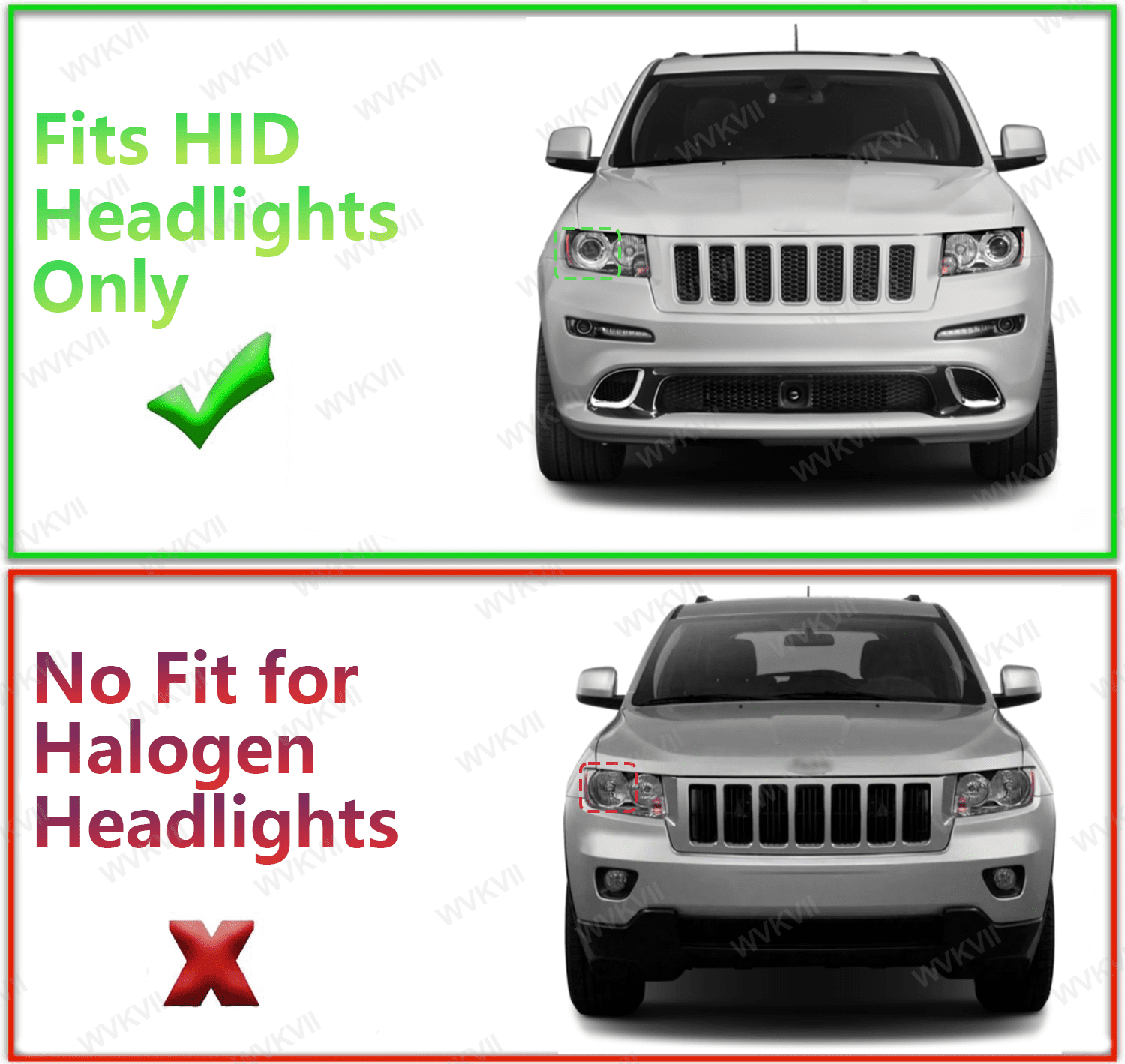 Fits 2008-2013 Jeep Grand Cherokee Overland Summit SRT SRT8 HID Headlight Bulbs D1S Low Beam Replacement Kit 2pcs