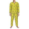 thumbnail image 3 of Fotbe White Popcorn Pijama de Hombre con Estampado de Manga Larga, Conjunto de 2 Piezas, Ropa de Dormir Suave y Cómoda con Bolsillos-Small, 3 of 7