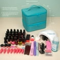 thumbnail image 3 of ButterFox 60-70 Nail Polish Organizer Storage Case with Pockets - Turquoise, 3 of 4